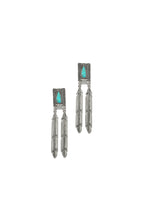 Load image into Gallery viewer, Emarya Statement Dangle Earring - Silver Turquoise
