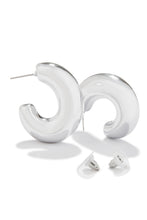 Load image into Gallery viewer, Tamia Abstract Hoop Earring - Silver

