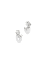Load image into Gallery viewer, Silver Embellished Hoop Earrings
