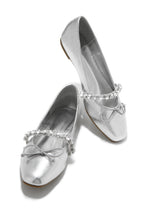 Load image into Gallery viewer, Silver embellished flats
