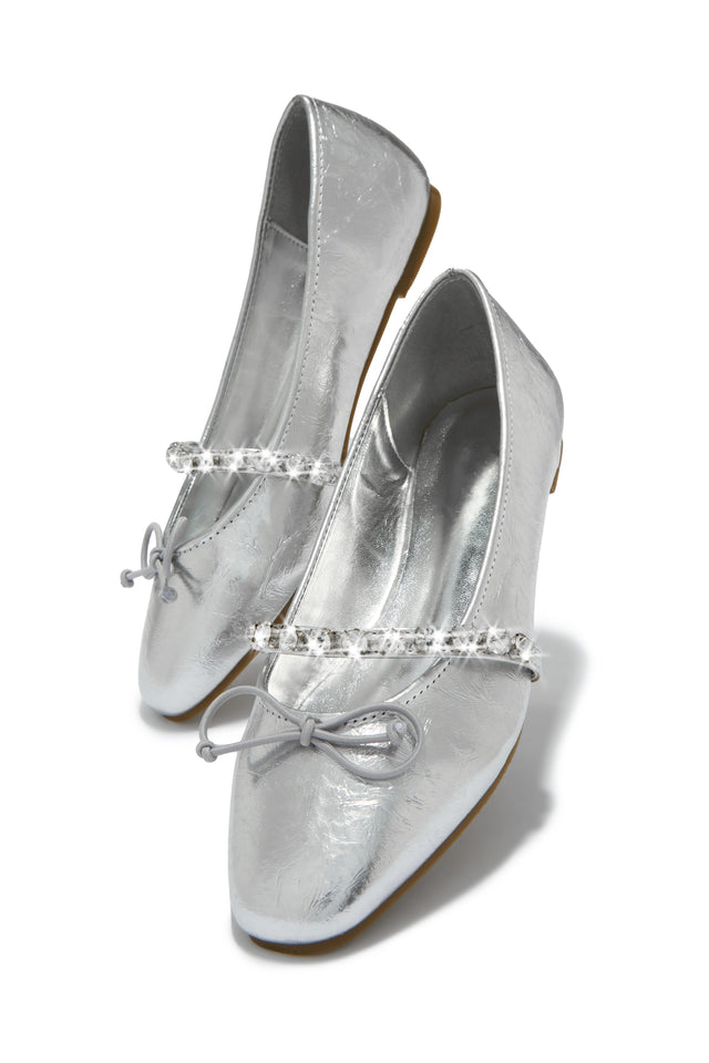 Load image into Gallery viewer, Cute Silver Ballerina Flats 
