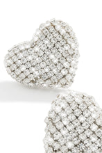 Load image into Gallery viewer, Everlasting Love Embellished Heart Earring - Silver
