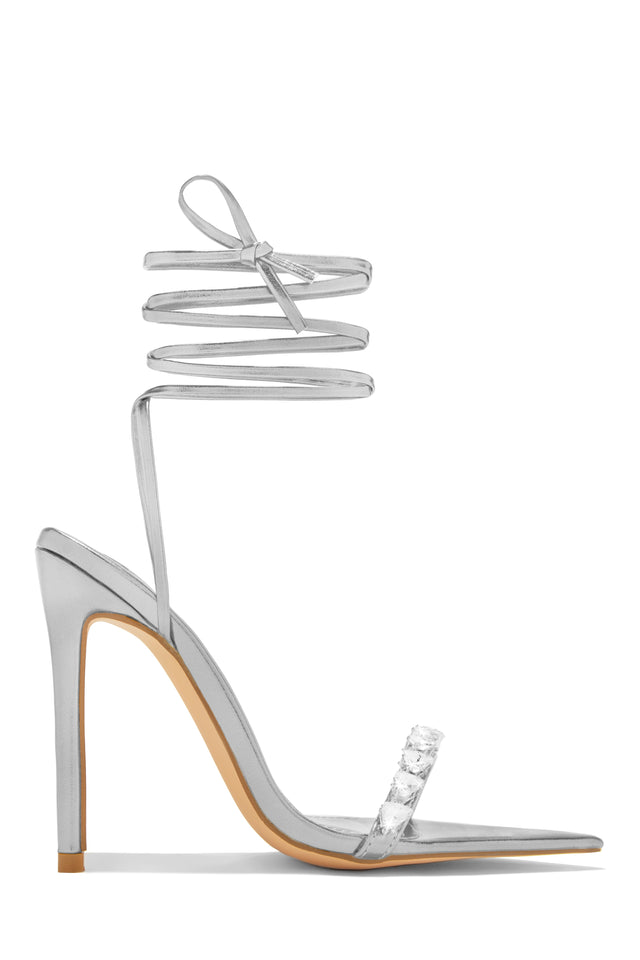 Load image into Gallery viewer, Monroe Embellished Lace Up High Heels - Gold
