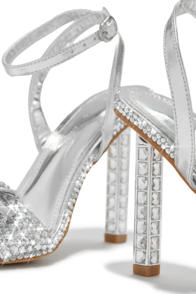 Load image into Gallery viewer, Reign Embellished Single Sole Heels - Silver
