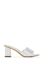 Load image into Gallery viewer, Valentine Block Heel Mules - Silver
