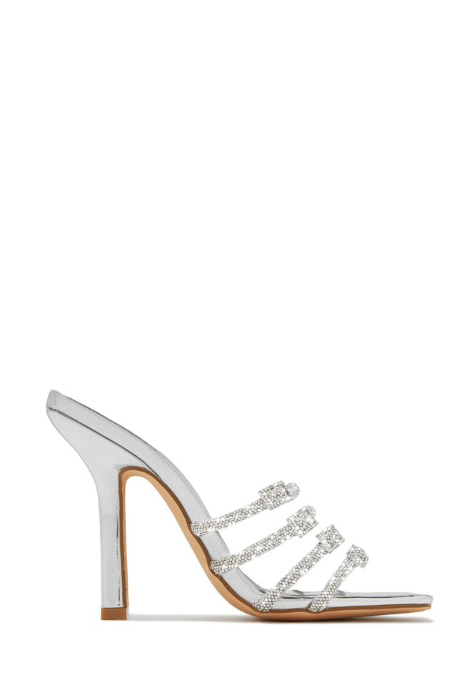 Load image into Gallery viewer, Silver-Tone Embellished Mules
