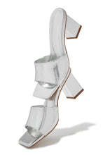 Load image into Gallery viewer, Valentine Block Heel Mules - Silver
