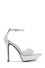 Load image into Gallery viewer, Silver Platform Heels
