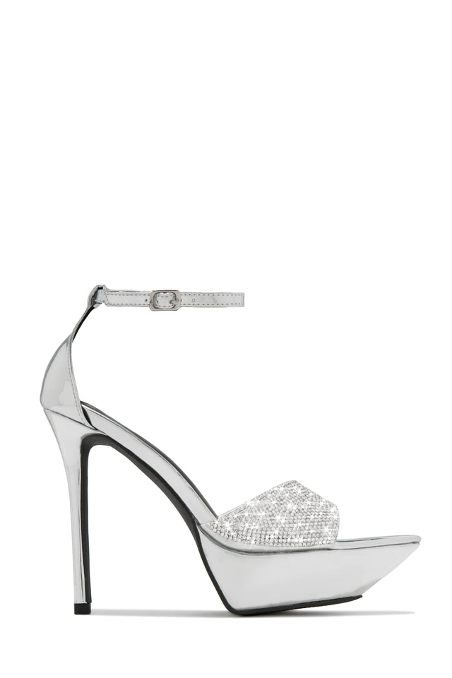 Load image into Gallery viewer, Silver Platform Heels
