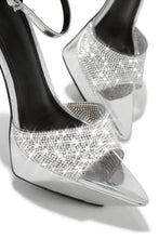Load image into Gallery viewer, Metallic Heels With Silver Rhinestones
