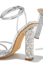 Load image into Gallery viewer, Silver Tone Embellished Block Heel
