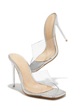 Load image into Gallery viewer, Amerie Clear High Heel Mules - Silver
