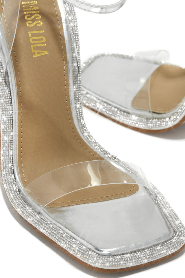 Load image into Gallery viewer, Unforgettable Nights Embellished High Heels - Silver
