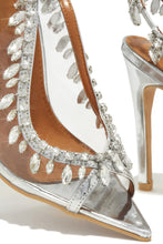 Load image into Gallery viewer, Under The Stars Embellished Slingback Pumps - Silver
