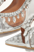 Load image into Gallery viewer, Under The Stars Embellished Slingback Pumps - Silver
