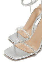 Load image into Gallery viewer, Glam Silver and Clear Heels

