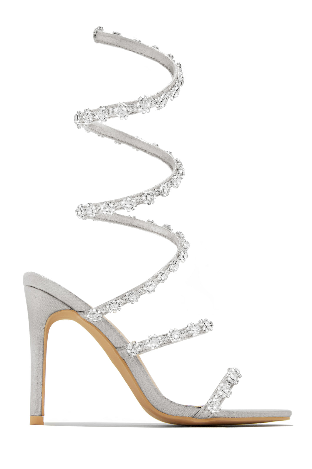 Silver Coil Wrap Up Heel