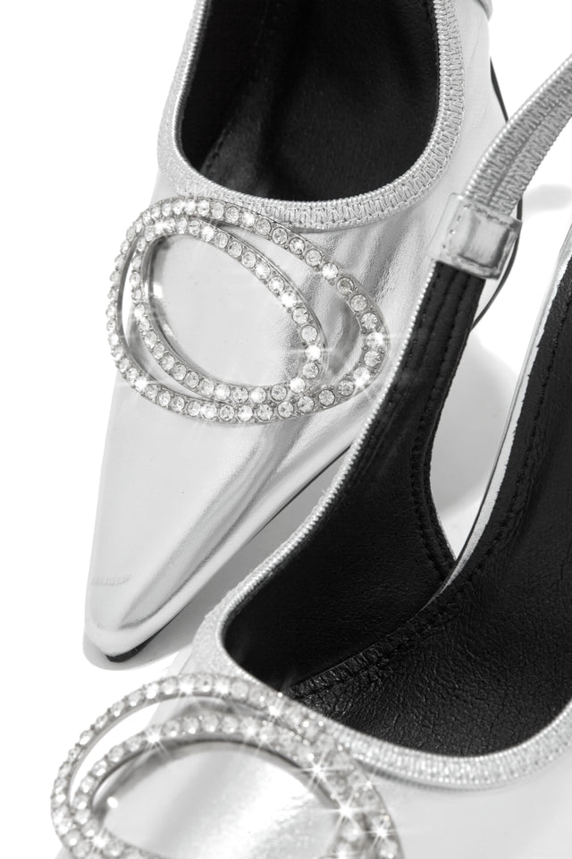 Load image into Gallery viewer, Silver Metallic Heels

