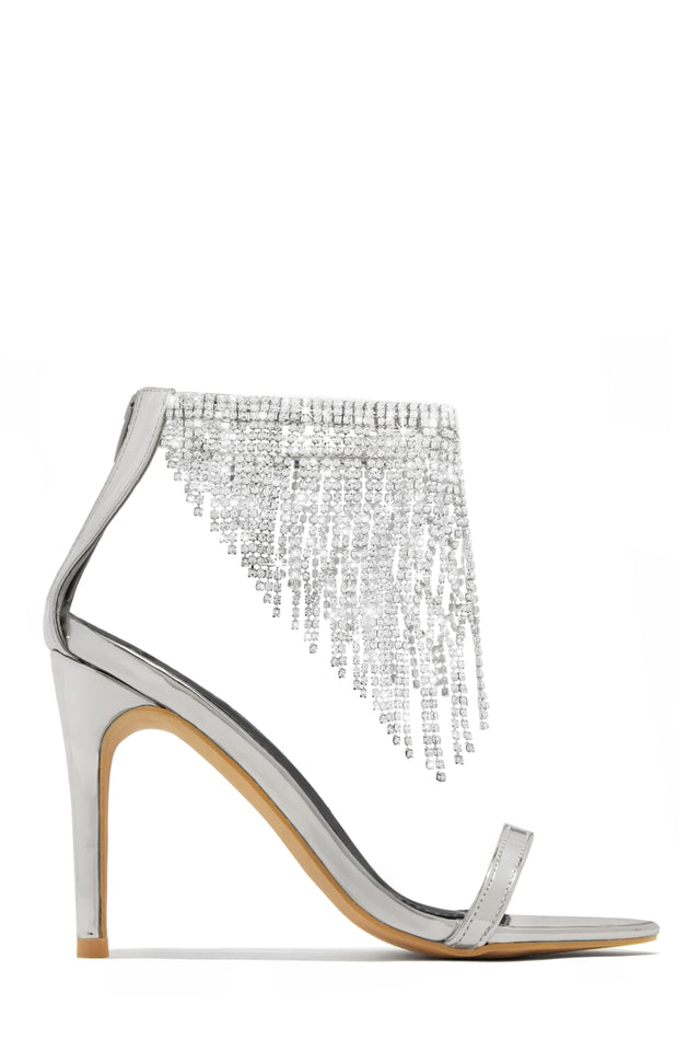 Load image into Gallery viewer, Formal Icon Embellished Dangle Heels - Silver
