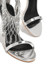 Load image into Gallery viewer, Formal Icon Embellished Dangle Heels - Silver
