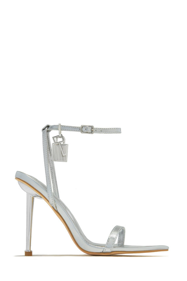 Load image into Gallery viewer, Silver-Tone Single Sole Open Pointed Toe Heels

