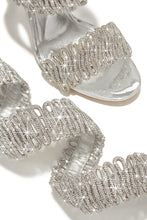 Load image into Gallery viewer, Exotic Touch Embellished Coil Strap High Heels - Silver
