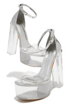 Load image into Gallery viewer, Silver-Tone Platform High Heels

