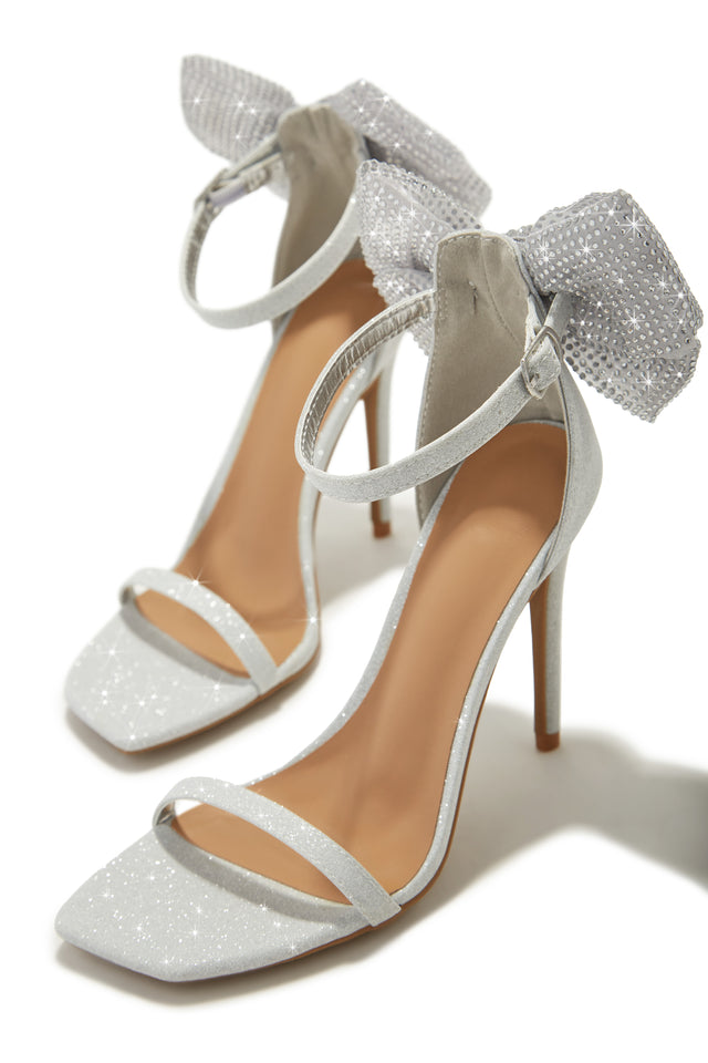 Load image into Gallery viewer, Silver-Tone Embellished Heels

