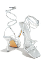 Load image into Gallery viewer, Silver-Tone Single Sole Strappy Heels
