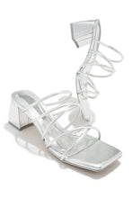 Load image into Gallery viewer, Hannah Block Mid Heel Mules - Silver
