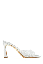 Load image into Gallery viewer, Silver-Tone Single Sole Mule Heels
