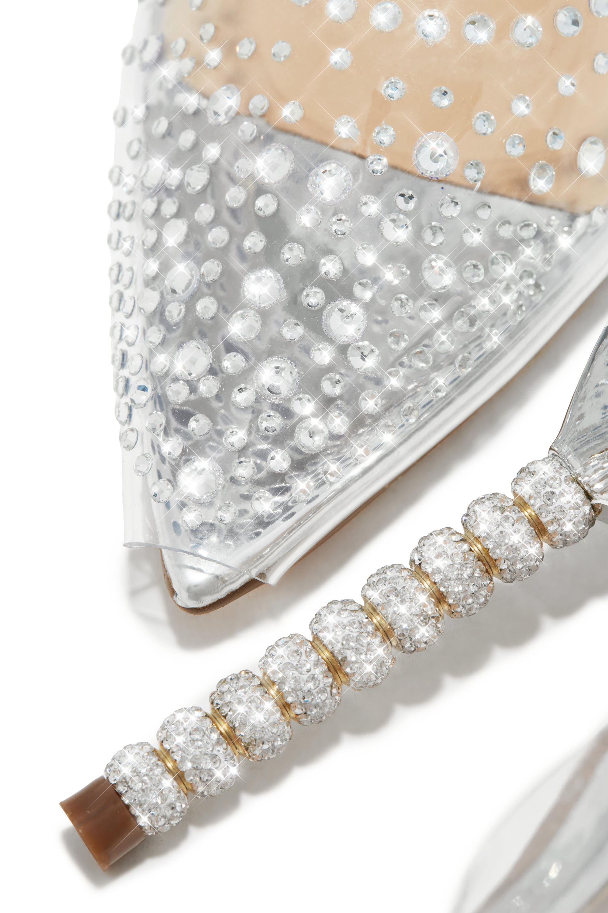 Miss Lola | Gianella Silver Embellished Slingback Pump Heels Miss Lola | Gianella Silver Embellished Slingback Pump Heels