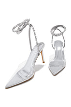Load image into Gallery viewer, Special Guest Embellished Clear Heels - Silver
