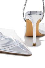 Load image into Gallery viewer, Special Guest Embellished Clear Heels - Silver
