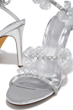Load image into Gallery viewer, Flora Embellished Around The Ankle Coil Heels - Silver
