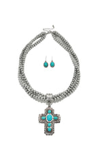 Load image into Gallery viewer, Farley Necklace Set - Silver Turquoise
