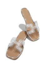 Load image into Gallery viewer, Silver-Tone Slip On Sandals
