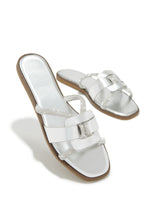Load image into Gallery viewer, Del Sol Embellished Slip On Sandals - Silver
