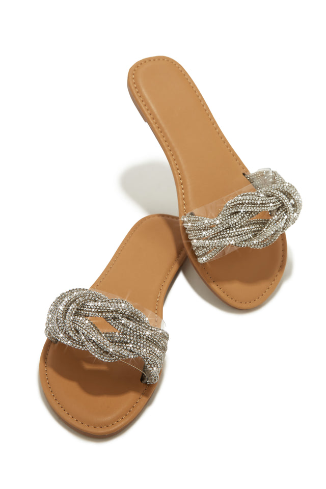 Load image into Gallery viewer, Clear Sandal with Silver Rope Detail
