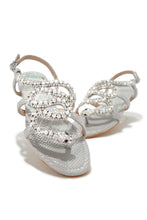 Load image into Gallery viewer, Snake Embellished Silver-Tone Sandals
