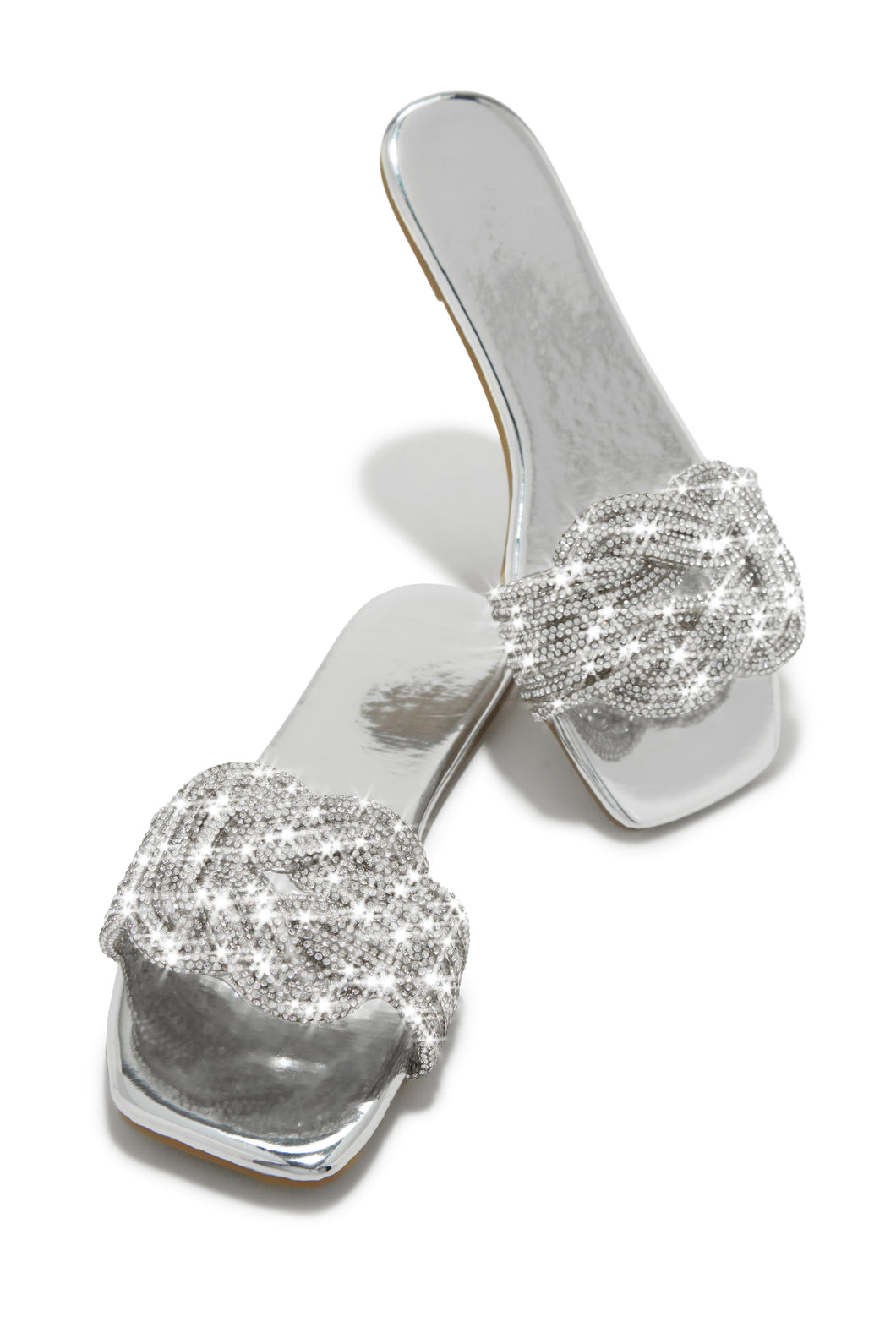 Silver Tone Comfy Sandals