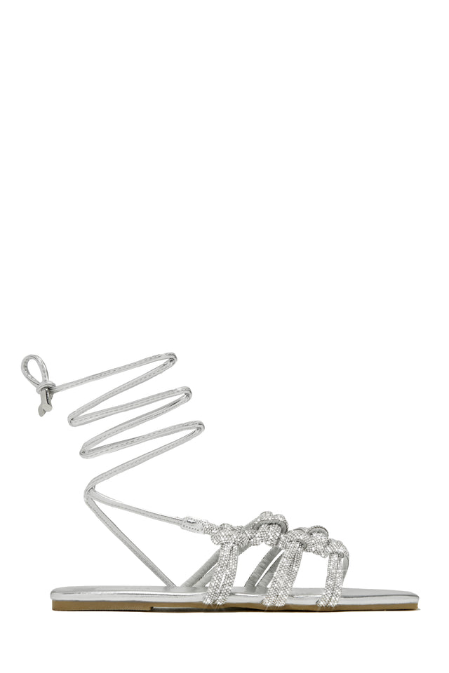 Load image into Gallery viewer, Ibiza Nights Embellished Lace Up Sandals - Orange
