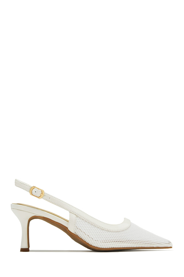 Load image into Gallery viewer, Chloey Slingback Mid Heel Pumps - Ivory
