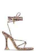 VIP Babes Lace Up High Heels - Snake