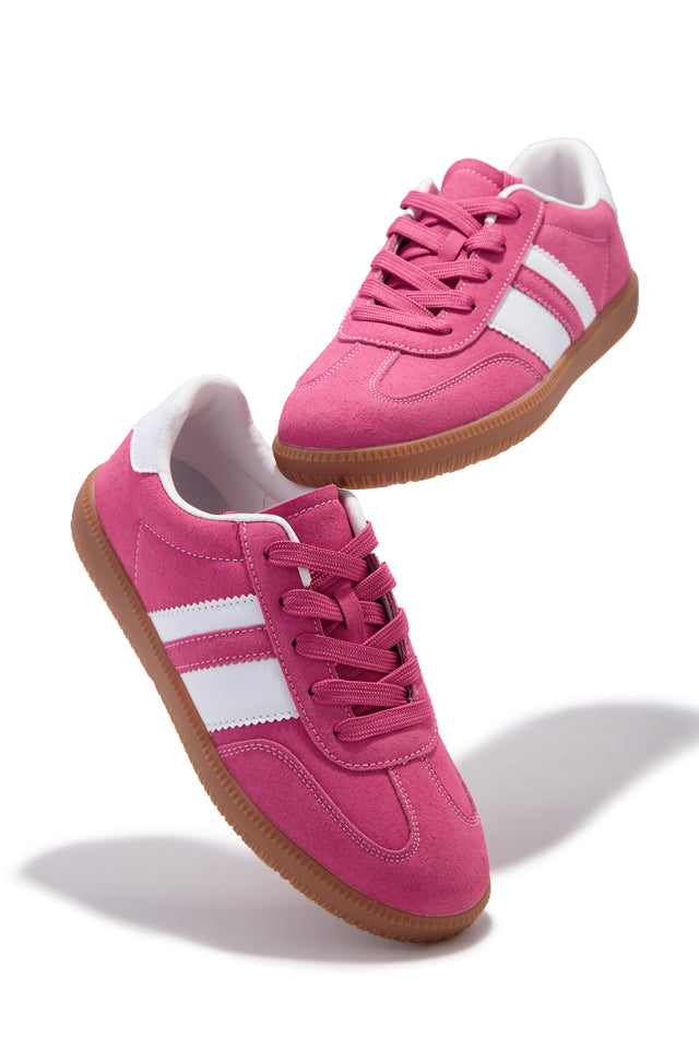 Load image into Gallery viewer, Around Town Lace Up Sneakers - Pink
