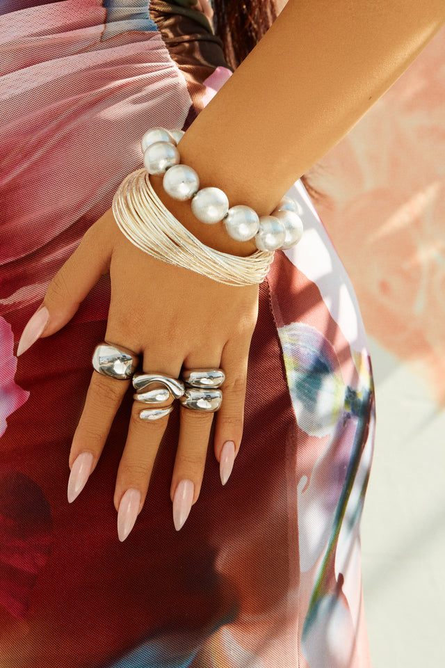 Load image into Gallery viewer, Kiany Statement Two Piece Ring Set - Silver
