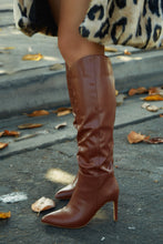 Load image into Gallery viewer, Portia Knee High Heel Boots - Brown
