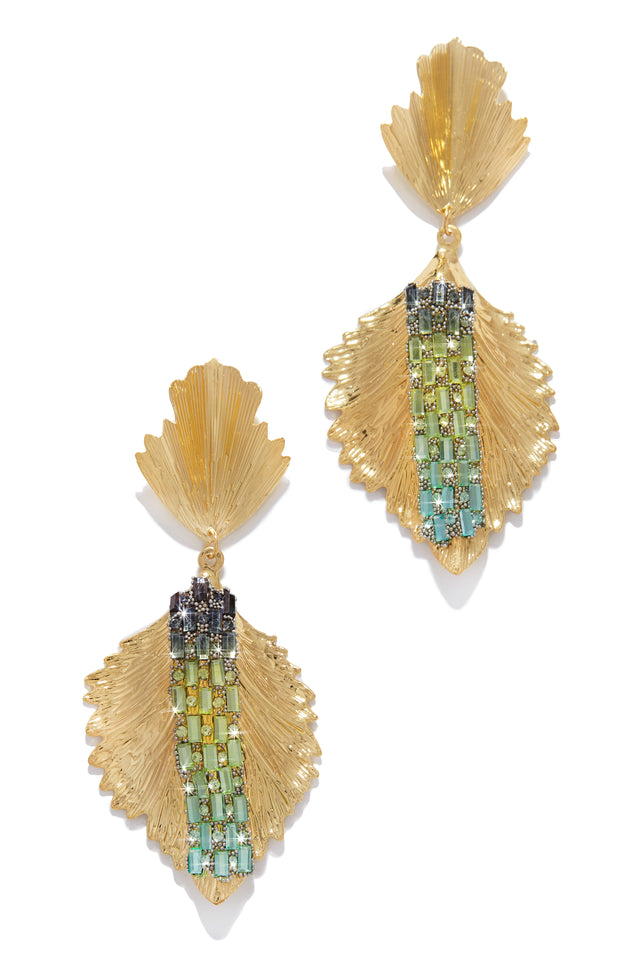 Load image into Gallery viewer, Gold and Green Earrings
