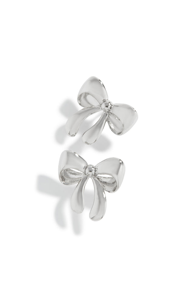 Load image into Gallery viewer, Tamara Bow Tie Earring - Silver
