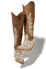 Load image into Gallery viewer, Brown Rhinestone Boots
